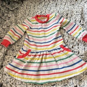 Mini Boden kids colorful striped sweater dress with pockets size 5-6Y
